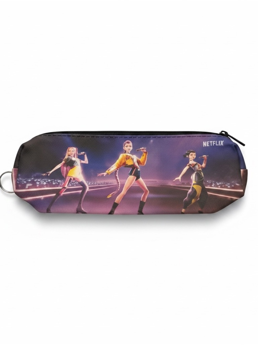 New K-Pop Demon Hunters Huntrix Themed Pencil Case Pouch with Keychain Bag Charm